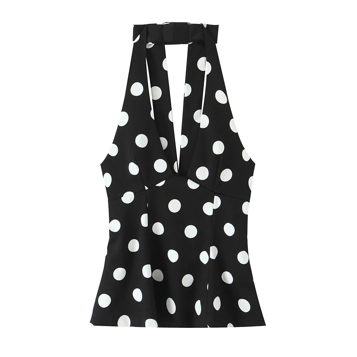Black Bow Decoration Sleeveless Backless Top
