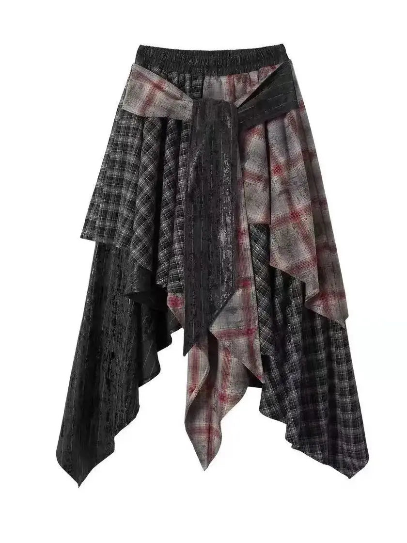 Cotton Patchwork Long Skirt